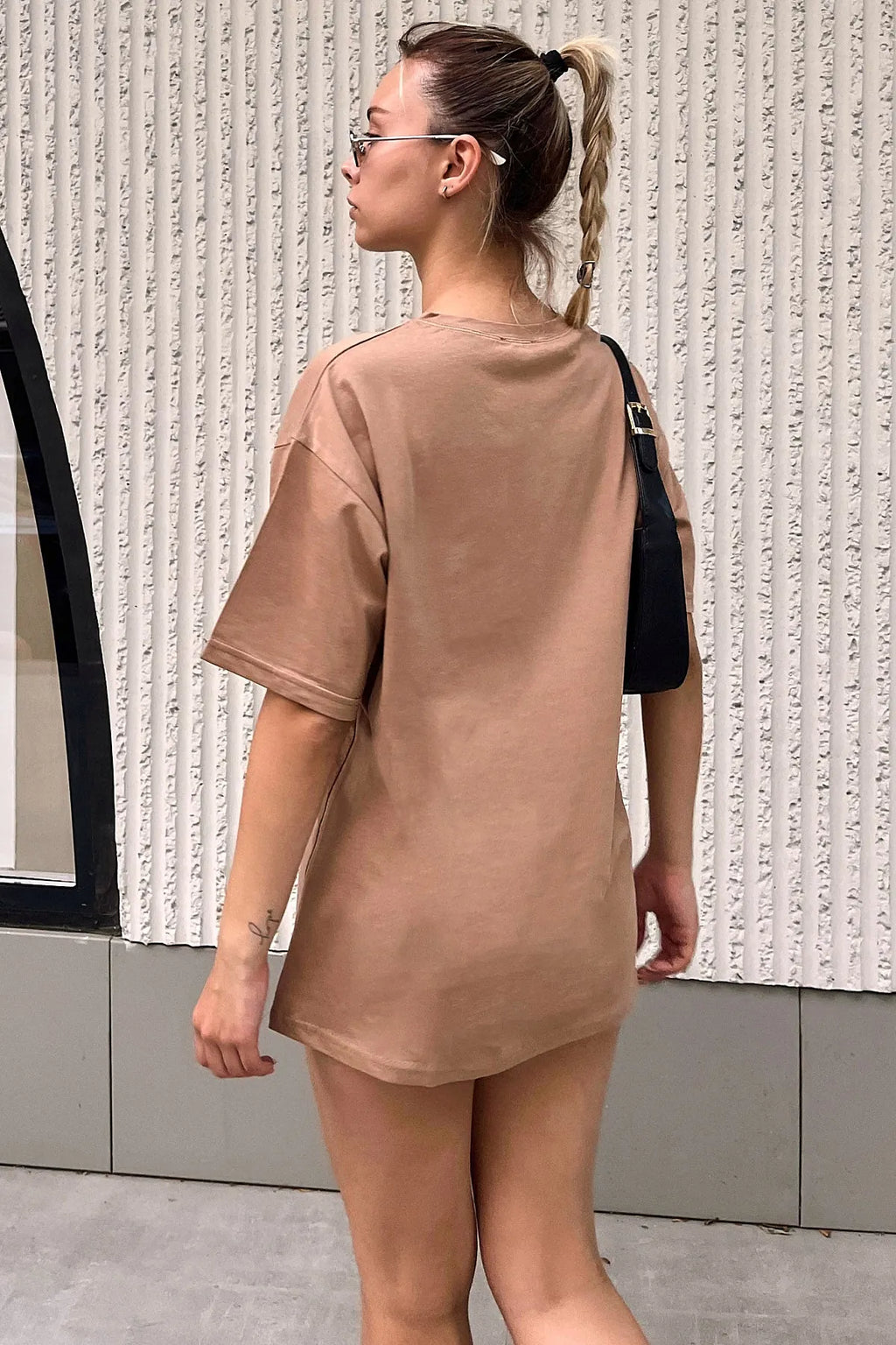 Vizon Sun And Moon Baskılı Oversize Kadın Tshirt