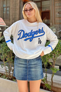 Beyaz Los 59 Ön-Arka Baskılı Oversize Kadın Sweatshirt