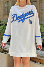 Beyaz Los 59 Ön-Arka Baskılı Oversize Kadın Sweatshirt