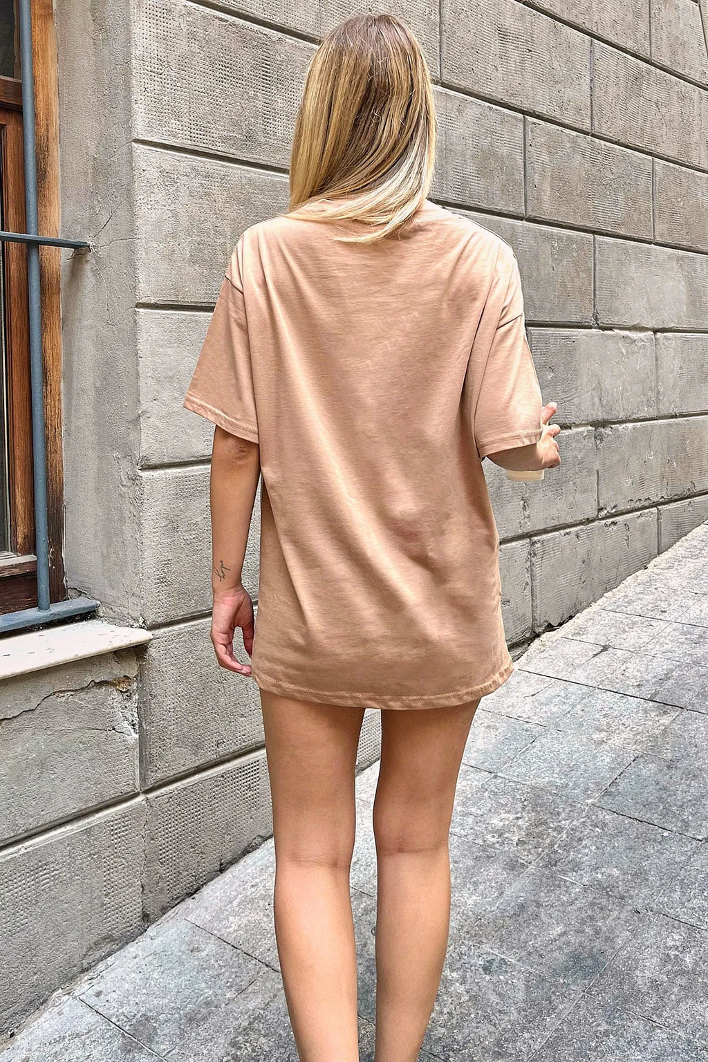 Vizon Babe Baskılı Oversize Kadın Tshirt