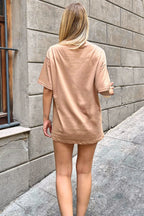Vizon Babe Baskılı Oversize Kadın Tshirt