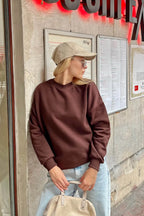 Kahverengi İçi Pamuklu Kadın Basic Sweatshirt