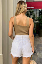 Vizon Pena Pencereli Kadın Crop Top