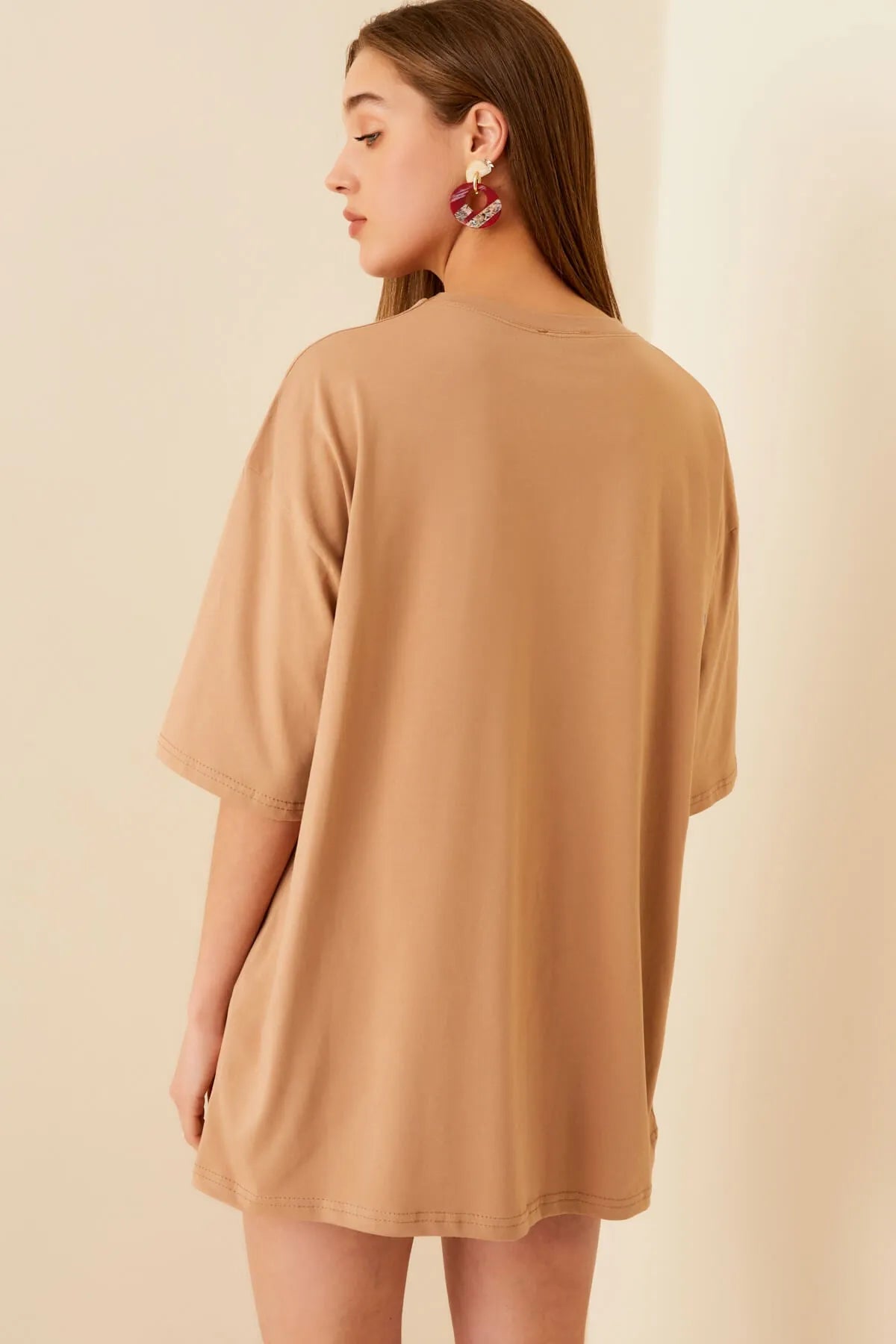 Vizon Extra Oversize Kadın Basic Tshirt