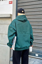 Yeşil Oversize Kapüşonlu Kanguru Cepli İçi Polarlı Kadın Sweatshirt