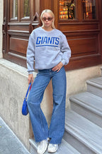 Gri Giants Nakışlı İçi Pamuklu Kadın Sweatshirt