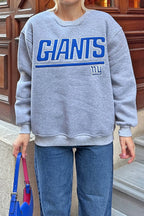 Gri Giants Nakışlı İçi Pamuklu Kadın Sweatshirt