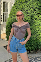 Vizon Verev Madonna Düğüm Detay Kadın Bluz