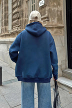İndigo Lena Fermuarlı Kapüşonlu Cepli İçi Polarlı Oversize Kadın Sweatshirt