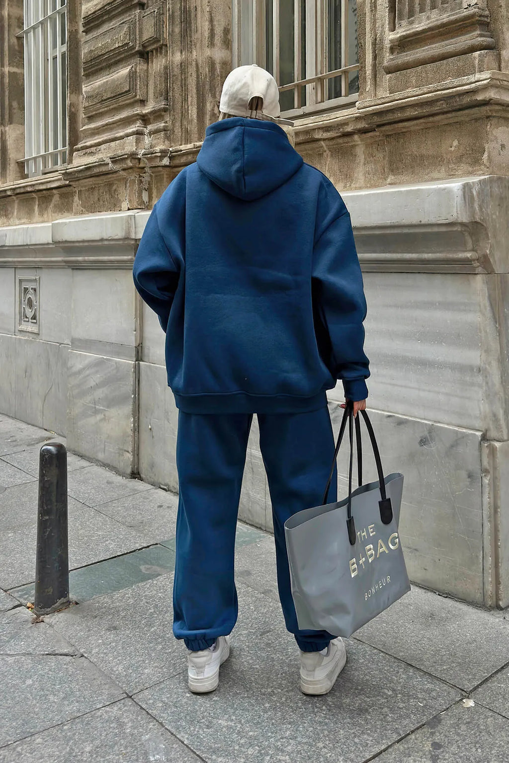 İndigo Gily Fermuarlı Kapüşonlu Sweatshirt-Eşofman İçi Şardonlu Kadın Eşofman Takımı
