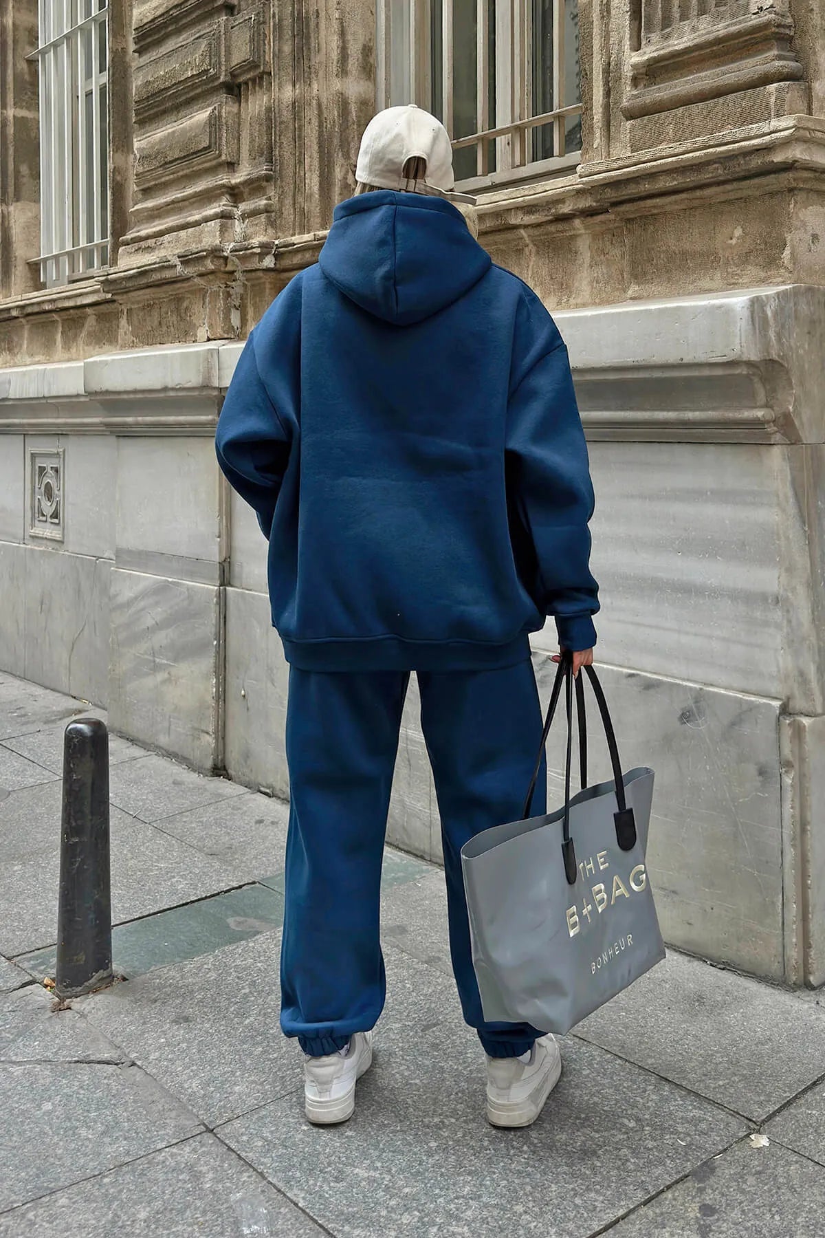 İndigo Gily Fermuarlı Kapüşonlu Sweatshirt-Eşofman İçi Şardonlu Kadın Eşofman Takımı
