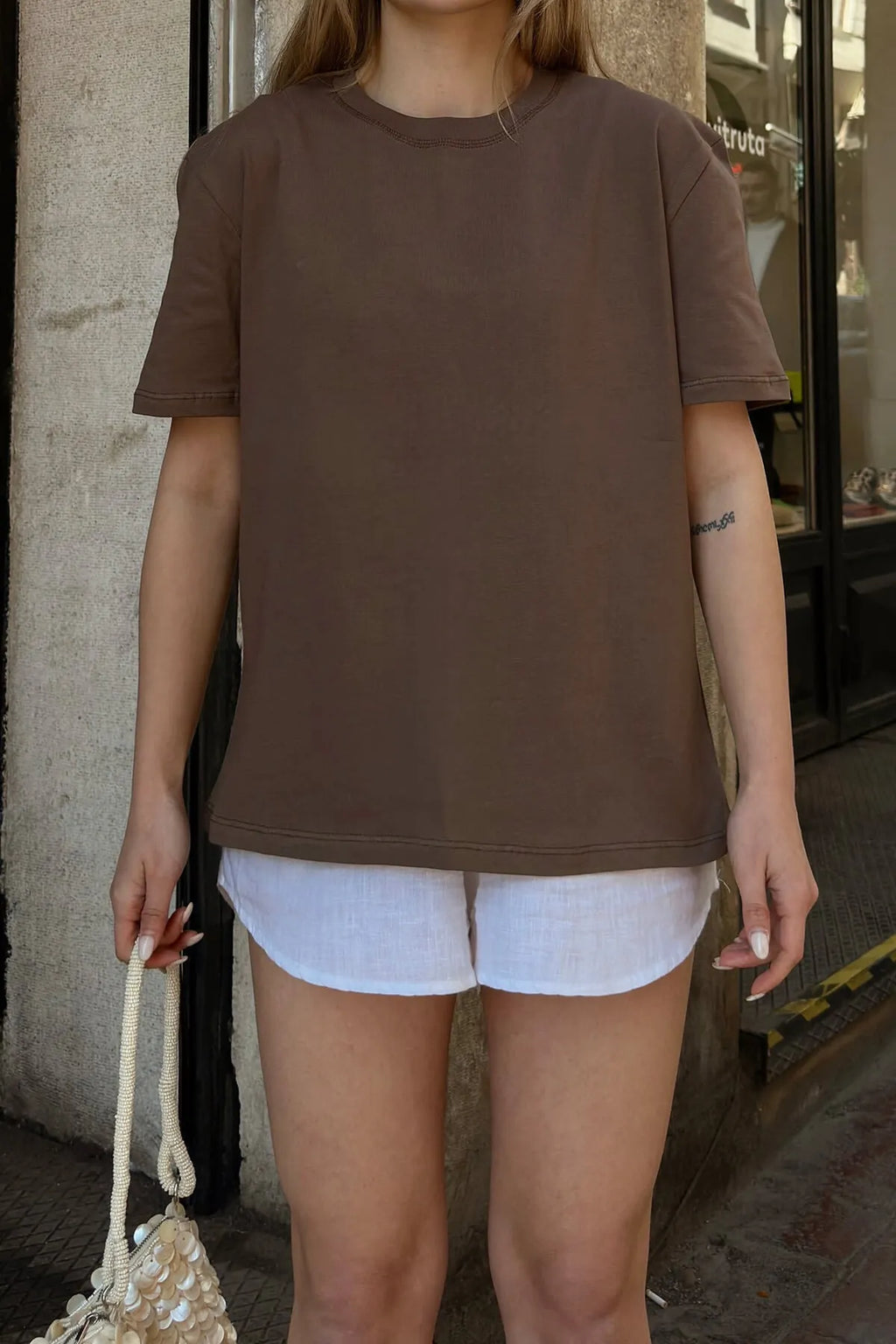 Vizon Basic Bisiklet Yaka Modal Kumaş Kadın T-shirt